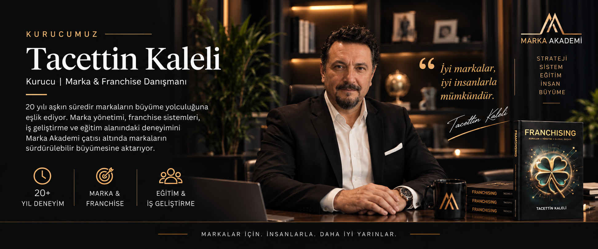 Tacettin Kaleli, Marka Akademi kurucusu, marka ve franchise danışmanı; Franchising kitabıyla birlikte